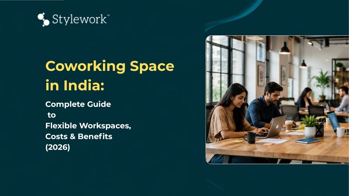 Professionals working in a modern coworking space in India